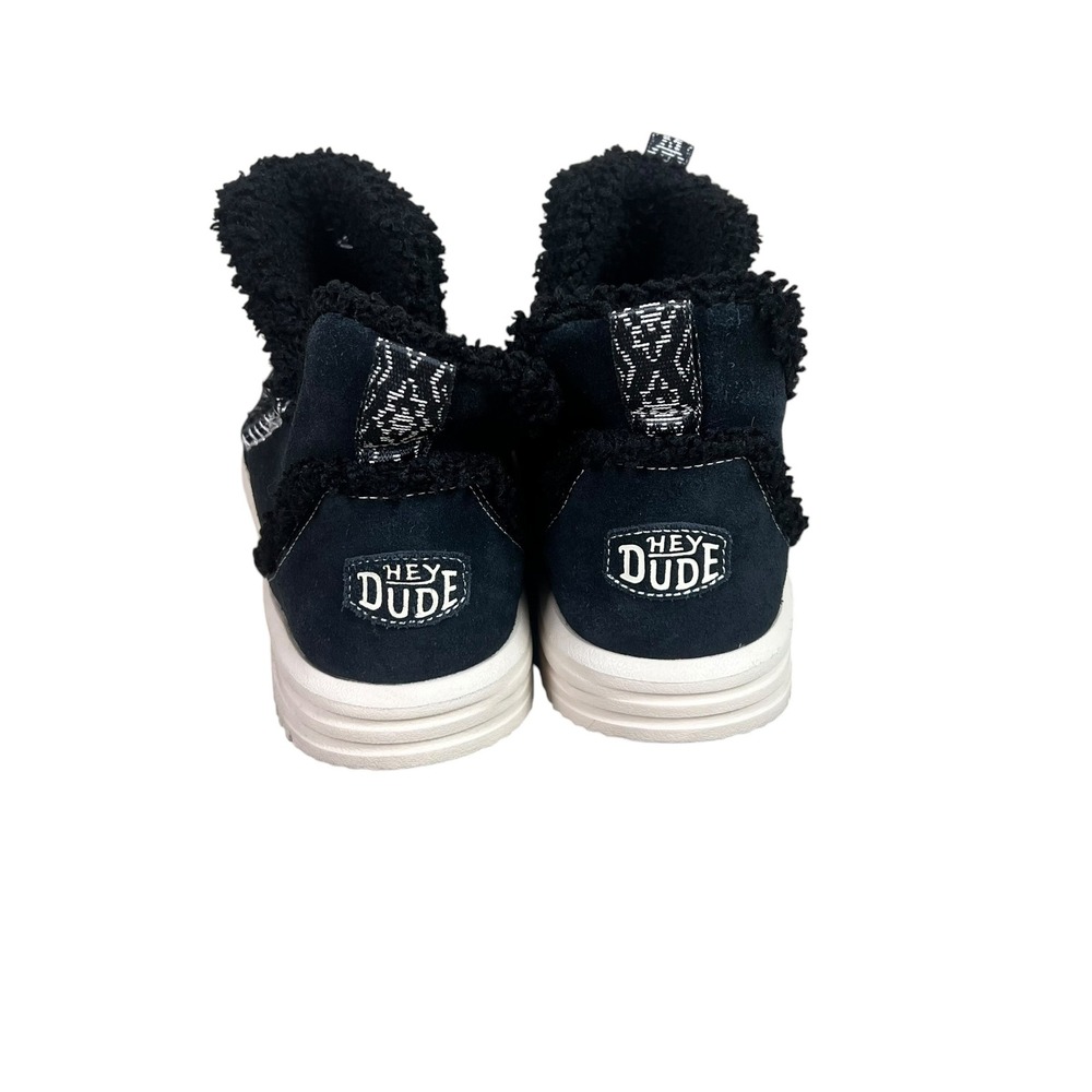 Hey Dude Camden Suede Cozy Black Borg Fleece Ankle Boots Womens Size 9 42031-001 - Picture 3 of 8